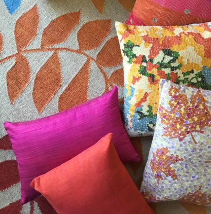 Plain Pink Silk Lumber Cushion - Image 5